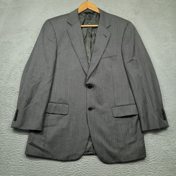 Jos A Banks Signature Collection Men's 40R (43) Blazer Wool Herringbone Gray - Picture 1 of 8